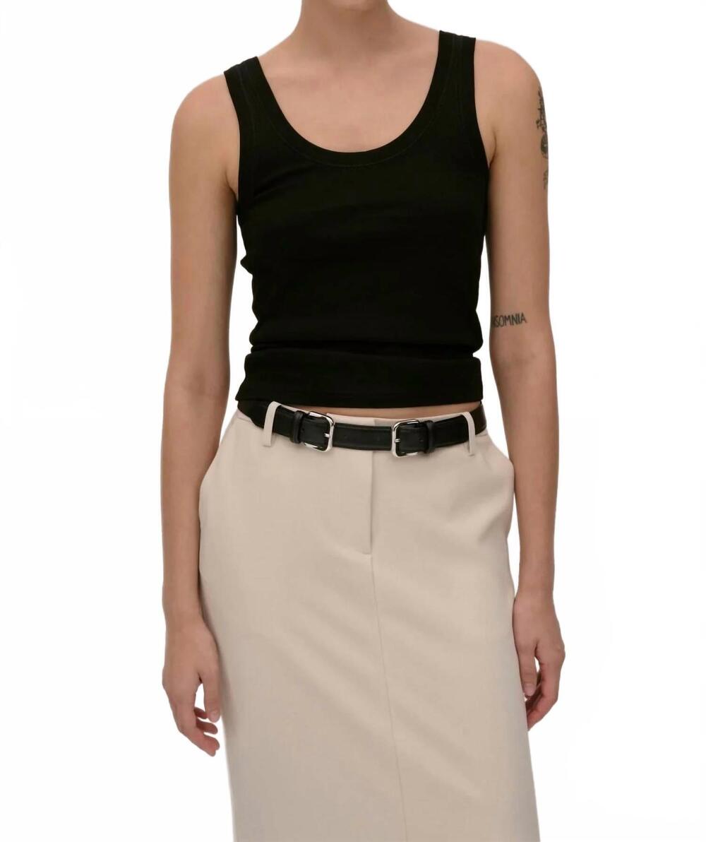 NEW HERSKIND sandra scoop neck tank top in black